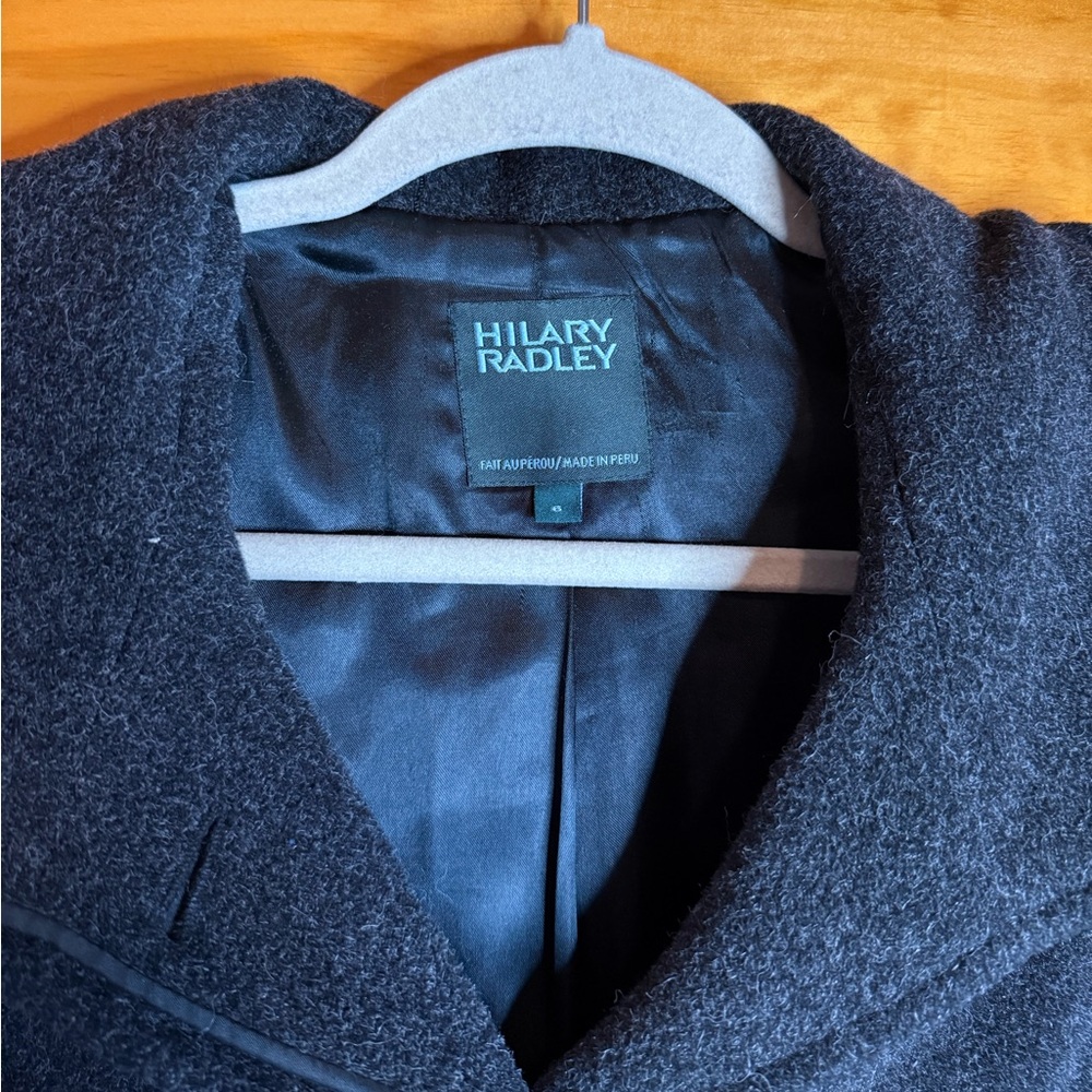 Hilary Radley Wool & Alpaca Superfine Blend Gray Duffle Coat Size 6 - Picture 2 of 12